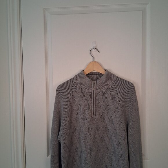 Tommy Bahama Arctic Isles Half-Zip Sweater Men's Medium Cotton Surf Beach - Picture 4 of 6